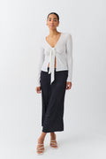 Bow midi skirt - Black dot