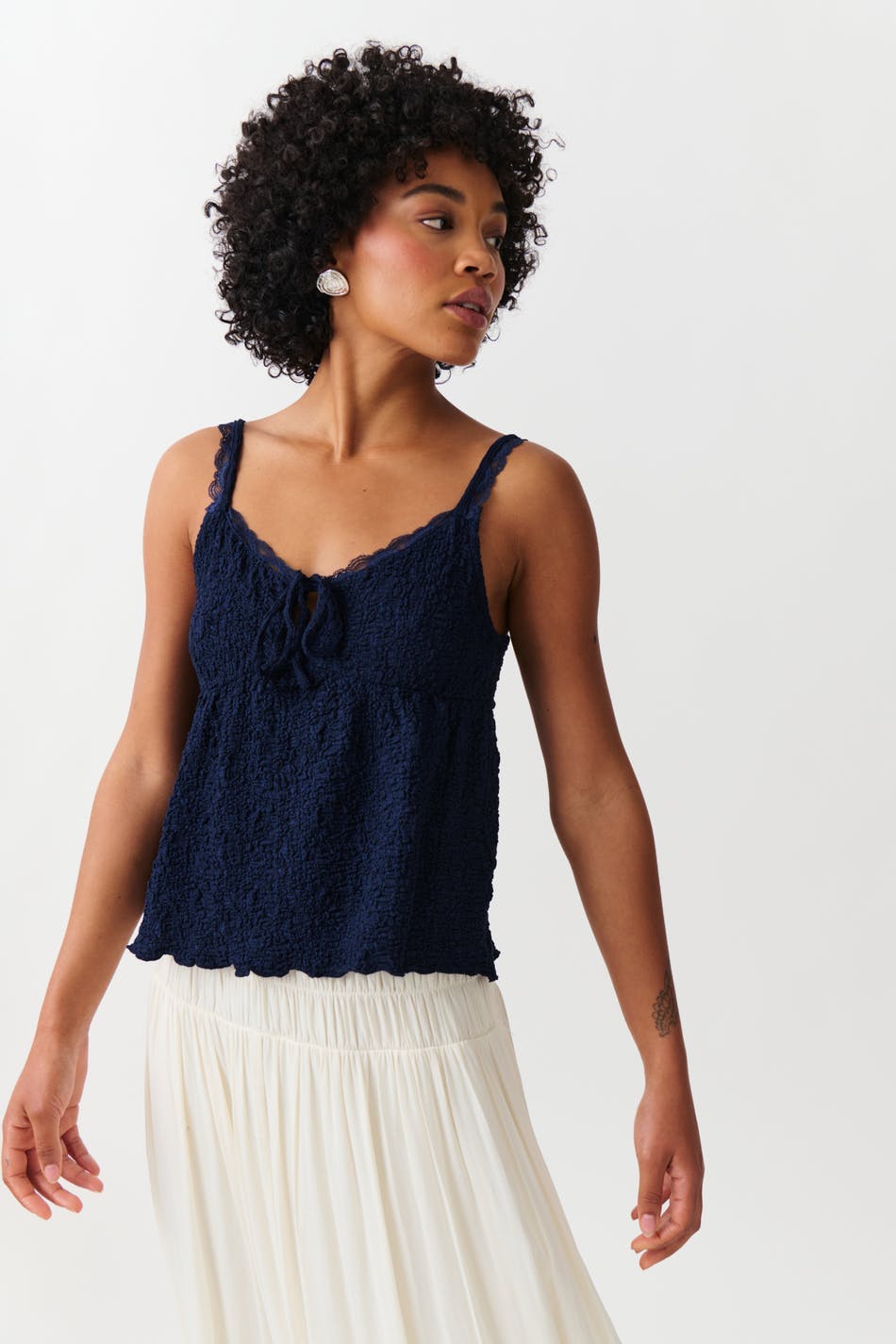Textured singlet - Peacoat