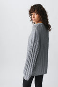 Knitted cable sweater - Greymelange