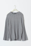 Knitted cable sweater - Greymelange