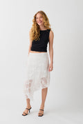 Assymetric lace skirt - Blanc cassé
