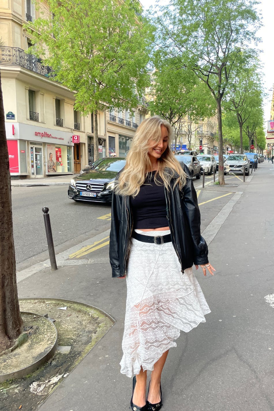 Assymetric lace skirt - Blanc cassé