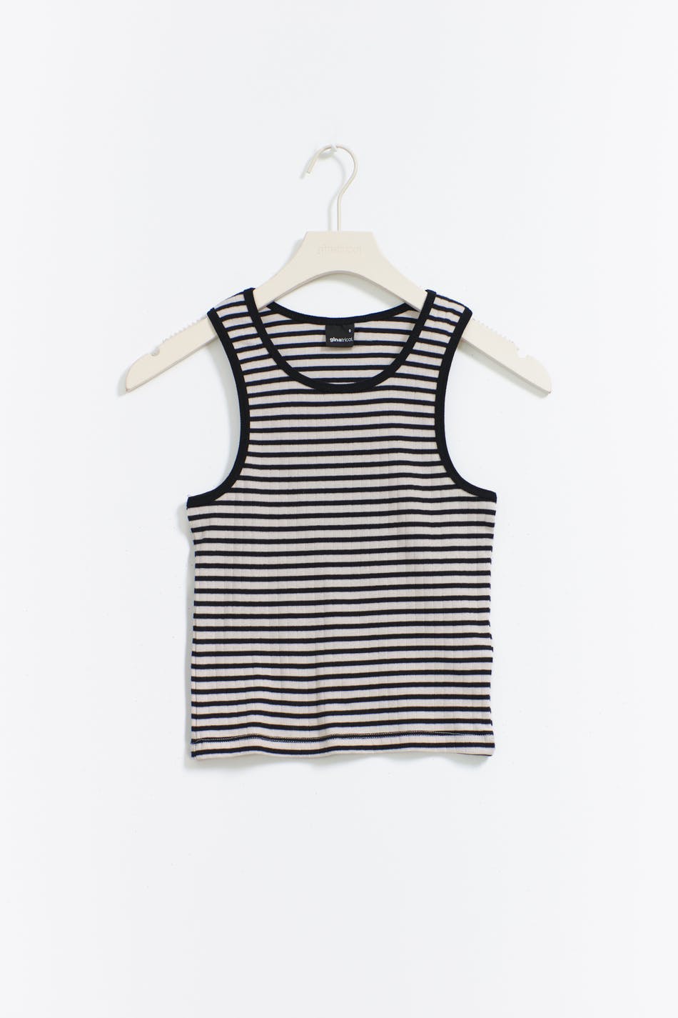 Striped soft tank - White/black