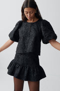 brocade mini skirt - Noir
