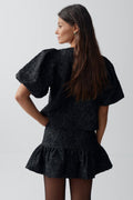 brocade mini skirt - Noir