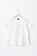 peplum tie blouse - Blanc
