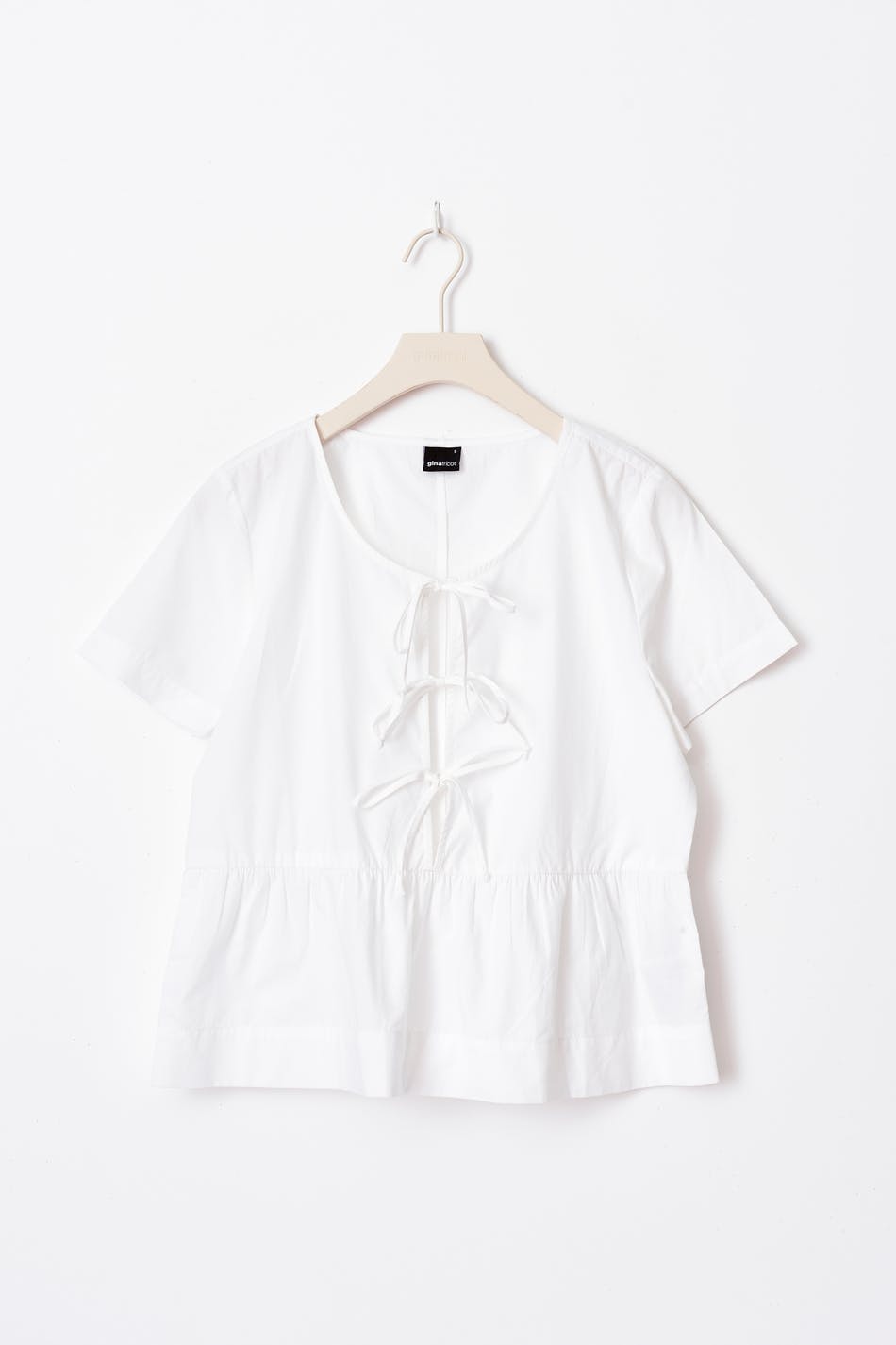 peplum tie blouse - Blanc