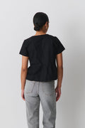 peplum tie blouse - Noir