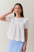 y puffsleeve lace top - Blanc