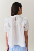 y puffsleeve lace top - Blanc