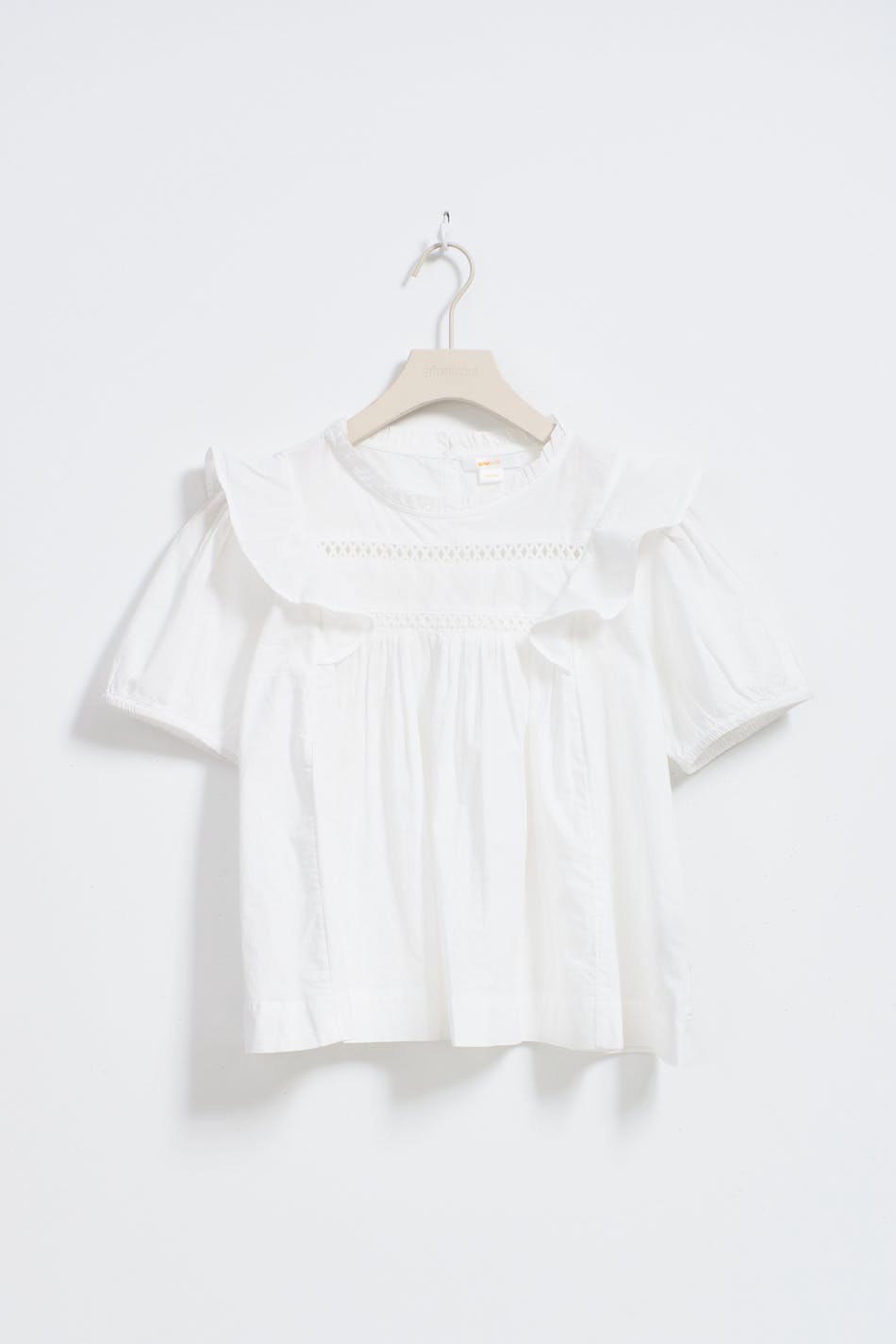 y puffsleeve lace top - Blanc