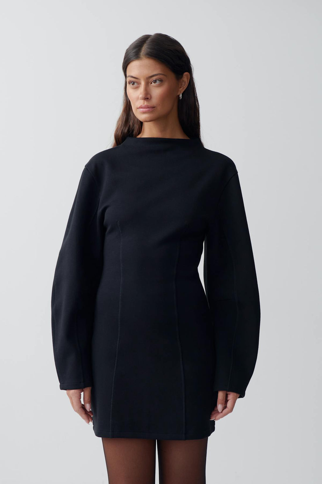 Funnel neck dress - Noir