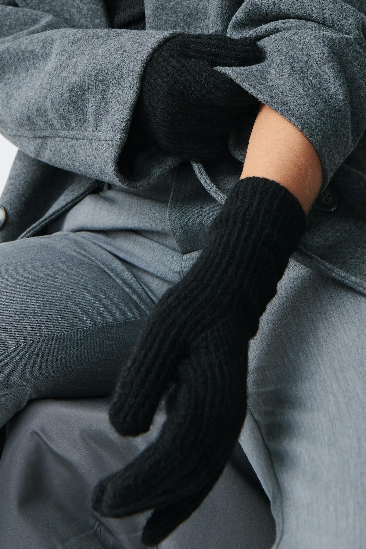 rib gloves - Blanc cassé