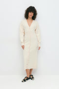 knitted button down dress - Whitecap gray