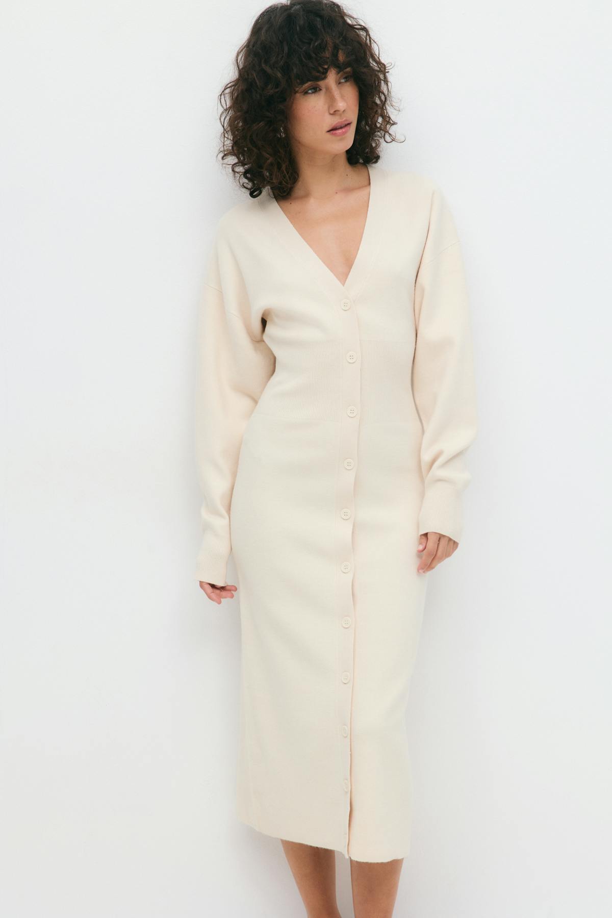knitted button down dress - Falcon