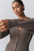 knitted button down dress - Falcon