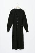 knitted button down dress - Noir