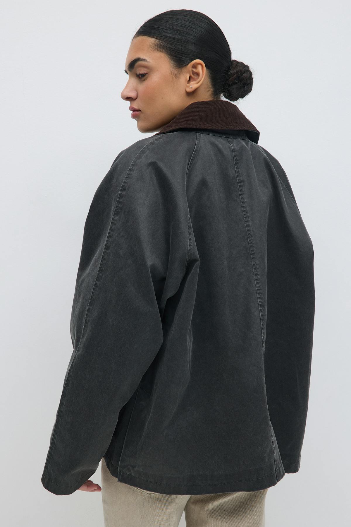 Waxed effect jacket - Offblack