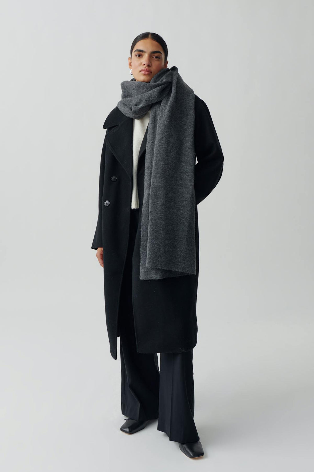 soft knitted scarf - Antracit