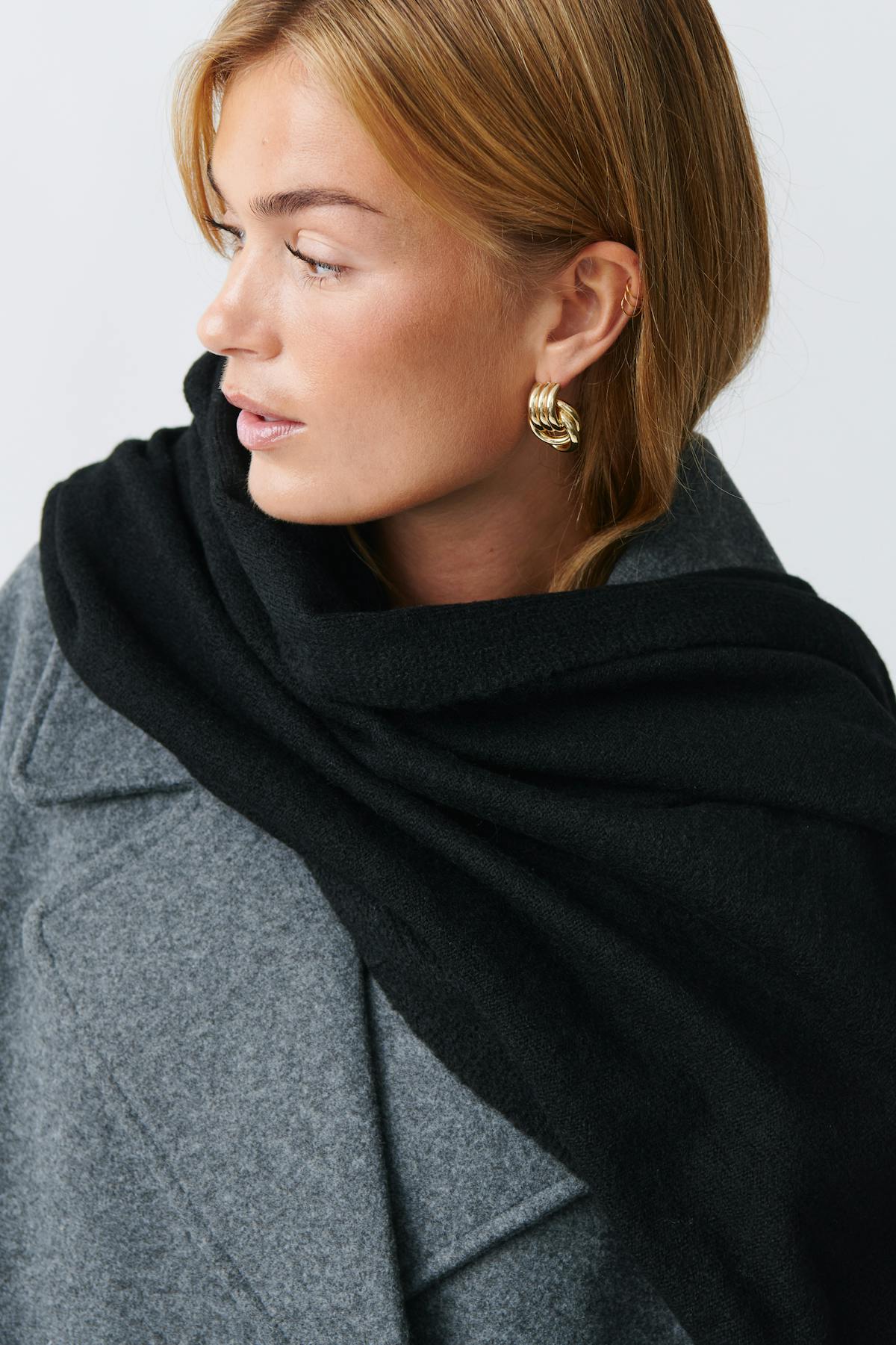 soft knitted scarf - Bleu marine