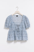 Tie front top - Noir