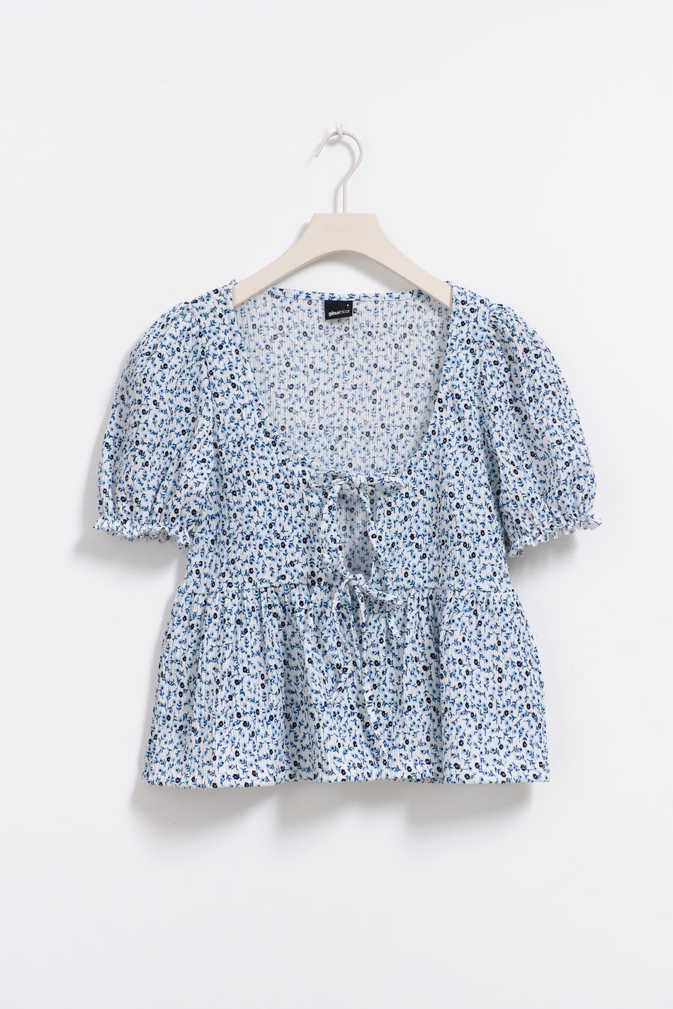 Tie front top - Noir