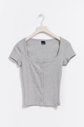 Button down top - Greymelange