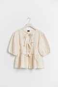 Puff sleeve blouse - Blue flower