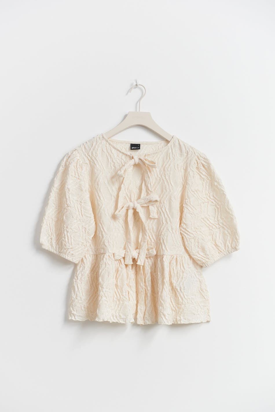 Puff sleeve blouse - Blue flower