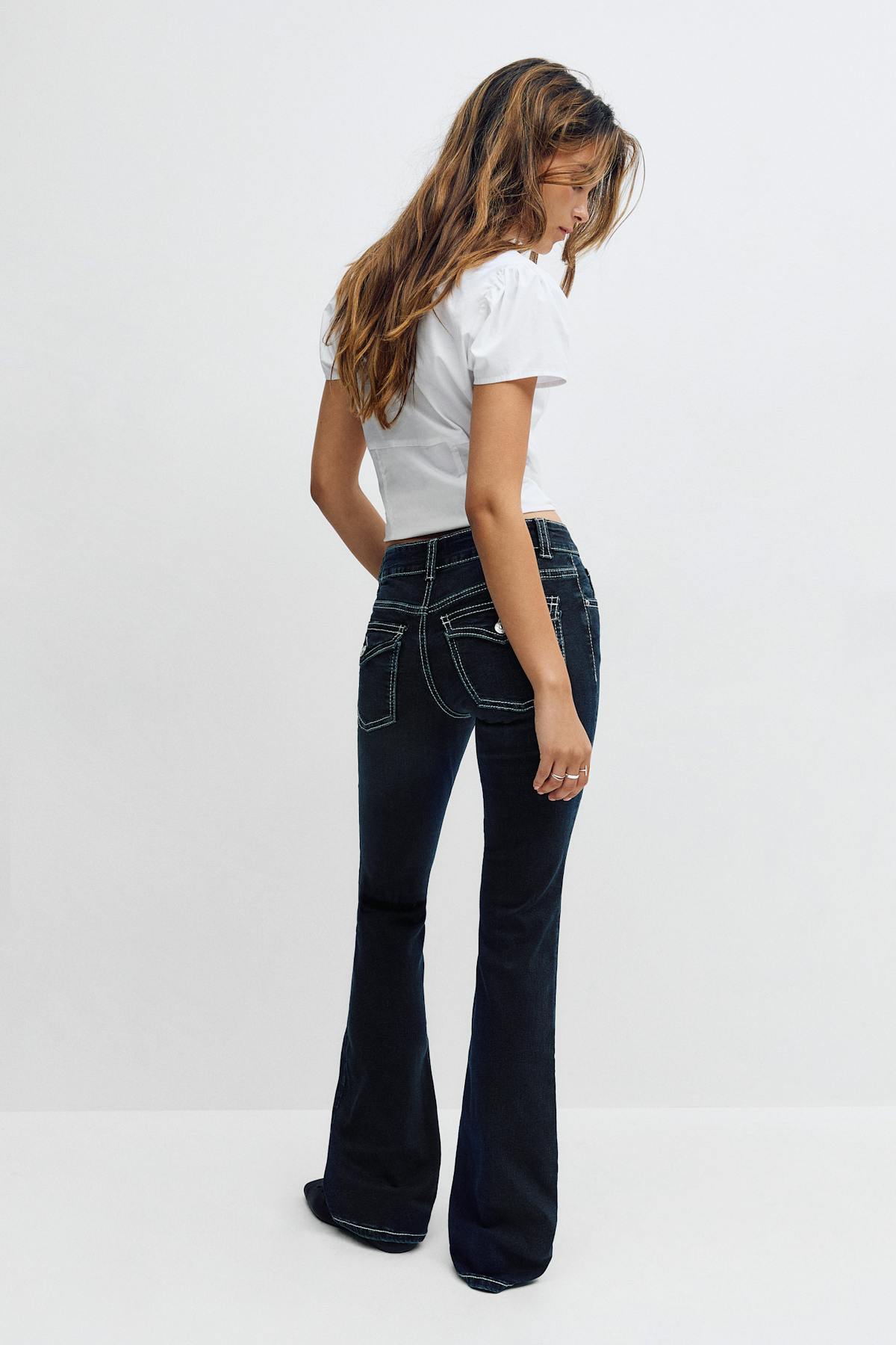 Y2k low bootcut jeans - Noir