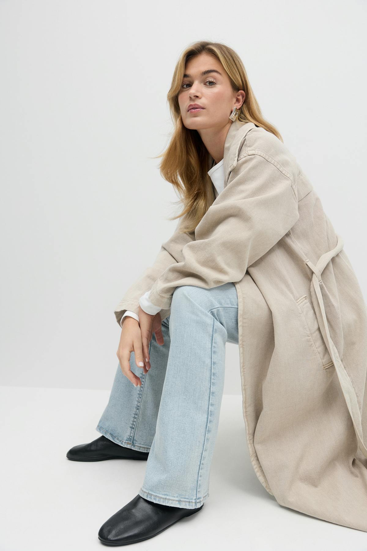 Y2k low bootcut jeans - Gris clair
