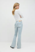 Y2k low bootcut jeans - Gris clair