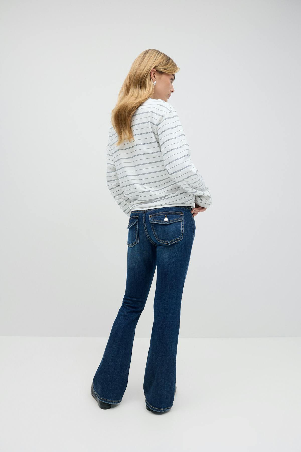 Y2k low bootcut jeans - Gris clair