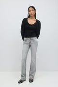 Y2k low bootcut jeans - Mid blue