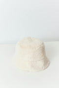 faux fur bucket hat - Blanc cassé