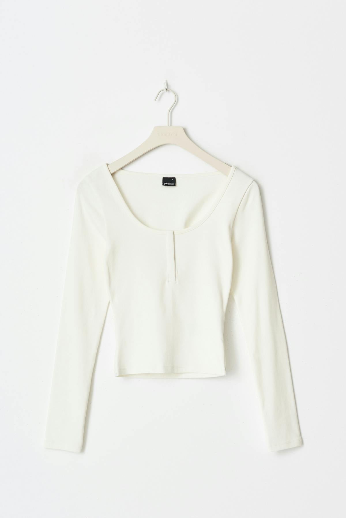 Button rib top - Blanc cassé