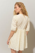 Puff sleeve tie dress - Egret