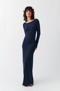 Soft touch open back dress - Noir