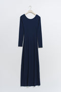 Soft touch open back dress - Black iris