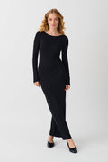 Soft touch open back dress - Noir