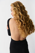 Soft touch open back dress - Noir