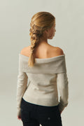 off shoulder top - Beige mel