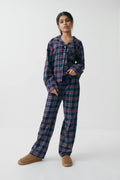 y flannel pj pants - Red/blue/check