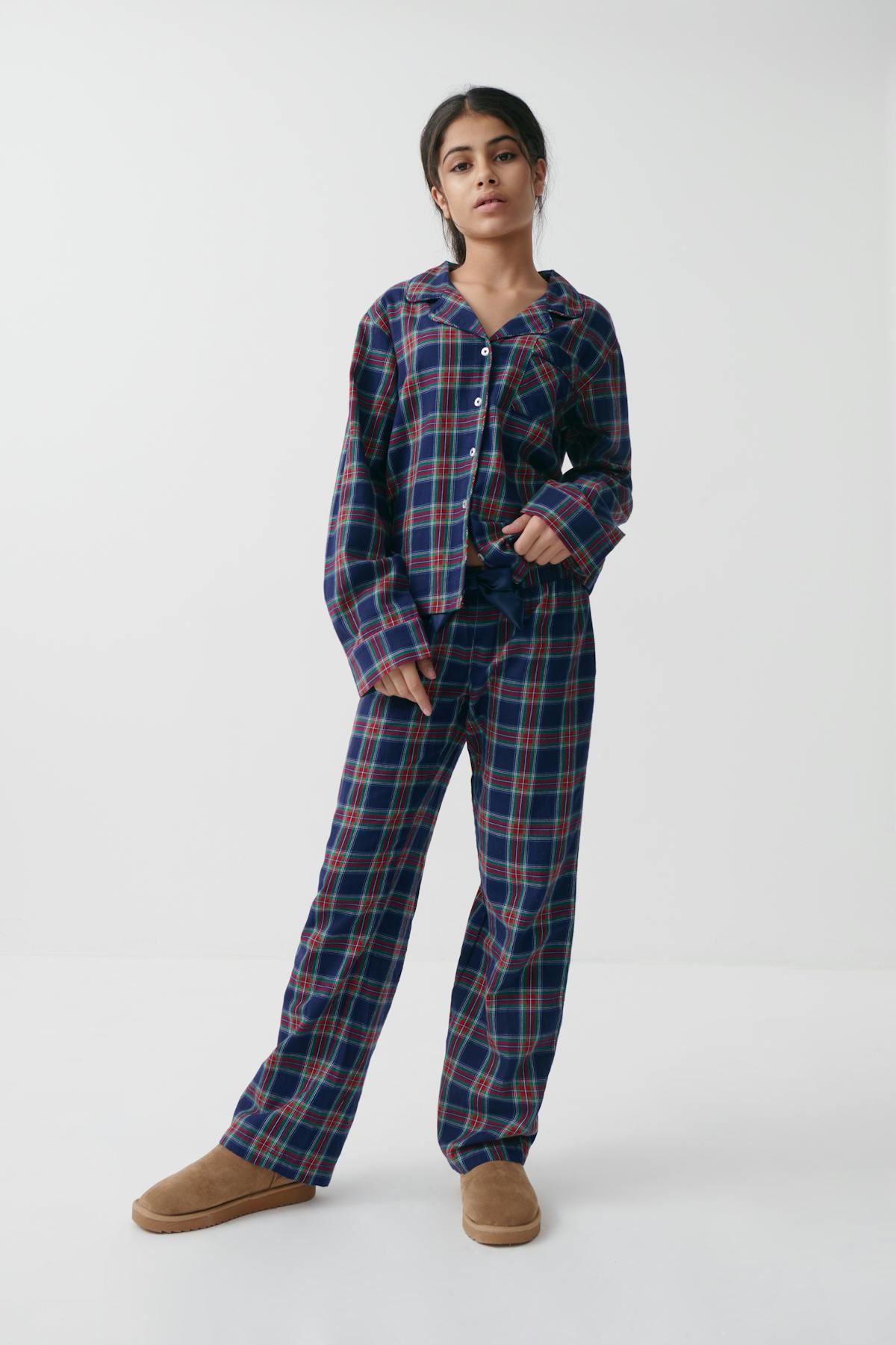 y flannel pj pants - Red/blue/check