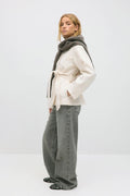 Belted short coat - Noir
