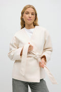 Belted short coat - Noir