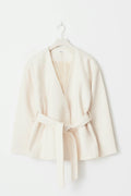 Belted short coat - Creme