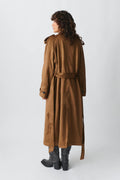 Faux suede trench coat - Marron