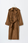 Faux suede trench coat - Marron