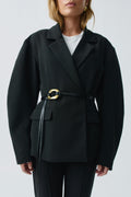two strap tie belt - Black/gold